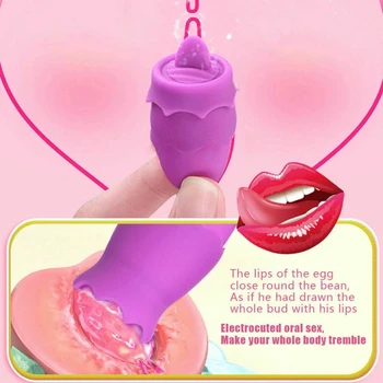 12 Modları Çift Titreşimli Yumurta Dil Vibratörler USB Güç G-spot Masaj Oral Yalama Klitoris Stimülatörü Seks Oyuncakları Kadınlar için 3