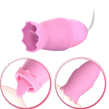 12 Modları Çift Titreşimli Yumurta Dil Vibratörler USB Güç G-spot Masaj Oral Yalama Klitoris Stimülatörü Seks Oyuncakları Kadınlar için 5