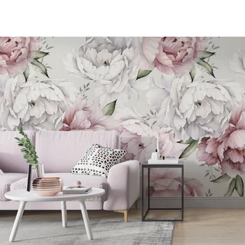 Bacaz papel de pared Büyük Çiçek Duvar Kaplamaları 3D Gül Duvar Kağıdı Duvar Yatak odası duvar Dekoru Zemin Çiçek Sticker Çıkarılabilir
