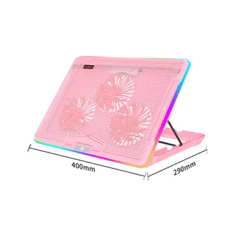 Dizüstü soğutucusu RGB Pembe Sevimli Dizüstü soğutma braketi Oyun Macbook PC dizüstü Fan soğutucu soğutucu standı RGB ışık efekti ile 7 dişli