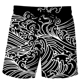 Yaz Mayo Şort Erkekler Baskı Plaj Gevşek Kamuflaj erkek Seksi Yüzmek Mayo Sörf Tahtası Külot Beachwear Spor kısa pantolon 3