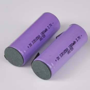 2-5 ADET 3.7 V 18500 şarj edilebilir lityum iyon batarya 1800mah li-ion hücre kaynak pimleri sekmeler hoparlör meşale elektrikli tıraş makinesi