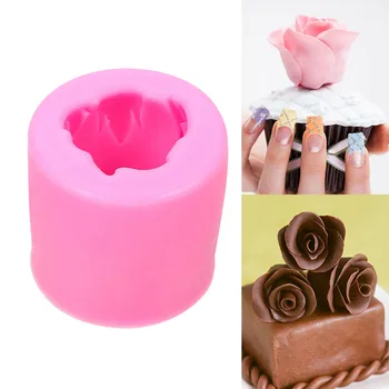 3D Gül Çiçek Formu Kek silikon kalıp Bakeware Mutfak Aksesuarları Çerez Sabun Fondan Kalıp Pasta Kek Dekorasyon Aracı 0
