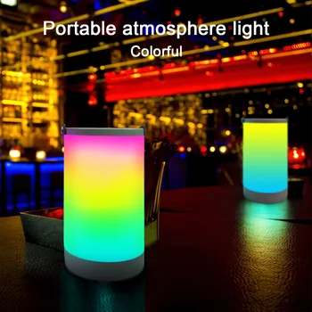Renkli ışık şeridi LED ortam ışığı taşınabilir küçük Gece Lambası yaratıcı Kamp Lambası USB Şarj kamp feneri fenerler