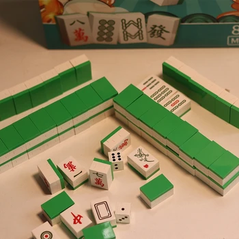 Moyu 97049 Çin Geleneksel Mahjong Zar Seti Masa Oyunu Modeli DIY Mini Elmas Blokları Tuğla Yapı Oyuncak Çocuklar için hiçbir Kutu