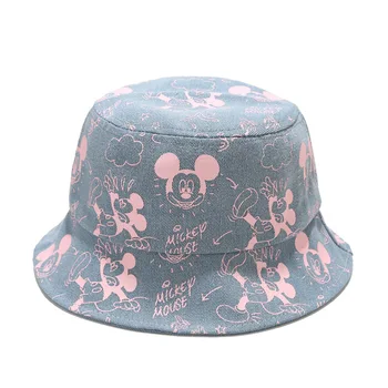 Disney Marvel Şapka Mickey baskı denim balıkçı şapka bahar yaz retro vahşi havza şapka karikatür Mickey mouse kova şapka gelgit gorra