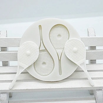 Luyou DIY Tenis Raketleri Ve Topları Silikon Kek Kalıpları Fondan Kek Dekorasyon Araçları Mutfak Aksesuarları Reçine Kalıpları FM1292