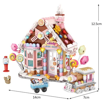 781 ADET Mini Romantik Şeker Evi Yapı Taşları Arkadaşlar Lokomotif Figürleri Ev Dekorasyon DIY Tuğla Oyuncaklar Kız Çocuklar için Hediye