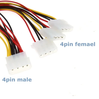 20cm En İyi Fiyat 4-pin IDE Güç Kablosu HY1578 4-pin Molex Erkek 3-port Molex IDE Dişi Güç dağıtıcı adaptör Kablosu
