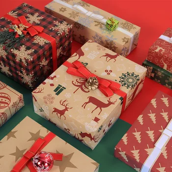 50 * 76cm 2022 Noel Ambalaj Kağıdı Düğün Yeşil Dekorasyon Hediye Paketi Artware Kraft Ambalaj Kağıdı Parşömen Kağıdı Origami Kağıt