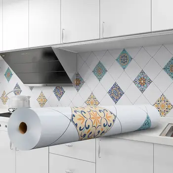 DIY Mutfak Duvar Kağıdı Yüksek Sıcaklık Macun Kendinden yapışkanlı duvar kağıdı Folyo Su Geçirmez Banyo PVC Duvar Sticker Ev Dekor 3