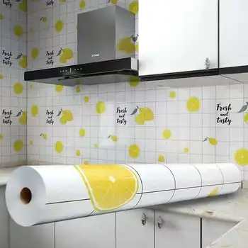DIY Mutfak Duvar Kağıdı Yüksek Sıcaklık Macun Kendinden yapışkanlı duvar kağıdı Folyo Su Geçirmez Banyo PVC Duvar Sticker Ev Dekor 4