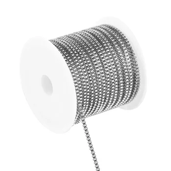 Toptan 1 metre/grup 1.5 mm/2mm/2.5 mm/3mm Paslanmaz Çelik Kutu Zincirleri Takı Yapımı için Kolye DIY Zanaat Link Zinciri Toplu
