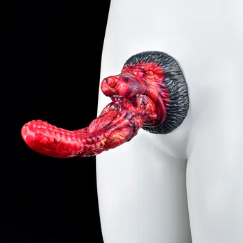 FAAK Fantezi Yapay Penis Enayi İle Büyük Hayvan Kurt Togue Tasarım Penis G-spot Teşvik Çok Renkli Kadın mastürbasyon için seks oyuncakları 2