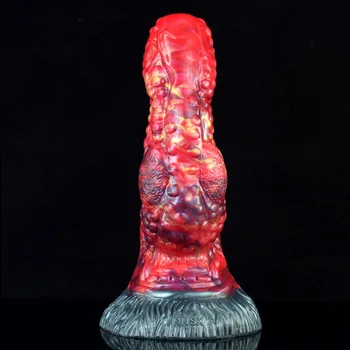 FAAK Fantezi Yapay Penis Enayi İle Büyük Hayvan Kurt Togue Tasarım Penis G-spot Teşvik Çok Renkli Kadın mastürbasyon için seks oyuncakları 3