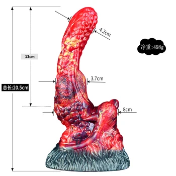 FAAK Fantezi Yapay Penis Enayi İle Büyük Hayvan Kurt Togue Tasarım Penis G-spot Teşvik Çok Renkli Kadın mastürbasyon için seks oyuncakları 4