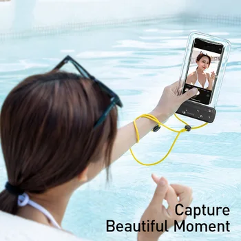 Baseus 7.2 inç Su Geçirmez telefon kılıfı Çanta yüzme kiti Evrensel Cep Telefonu Kılıfı telefon kılıfı Kapak Drift Dalış Sörf 3