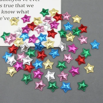100 adet 2cm Renk Yıldız Yastıklı Yama Aplikler DIY El Sanatları Tedarikçisi saç aksesuarları Konfeksiyon Scrapbooking Dekor Malzemeleri Pentagram