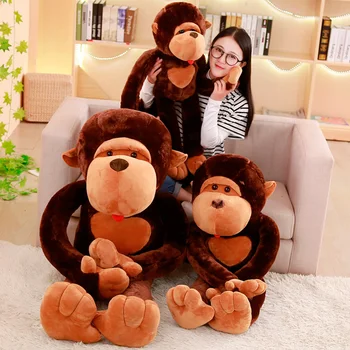 Dev 80/105/130cm Süper Komik Orangutan Peluş doldurulmuş oyuncak Sevimli Maymun Elmas çizgi film bebeği doğum günü hediyesi Çocuklar Çocuklar İçin