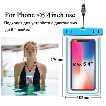 Evrensel Su Geçirmez telefon Kılıfı Su Geçirmez Çanta iPhone 13 Pro Max 12 11 Huawei P30 Pro Onur 10 8 Kuru Kapak Şeffaf Kılıf 1