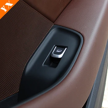 Krom Bak Garnitür Araba Pencere Kol Dayama Cam Kaldırma Anahtarı Düğmesi Trim Sticker Kapak İçin Audi Q3 2013-2018 Araba şekillendirici Aksesuarları