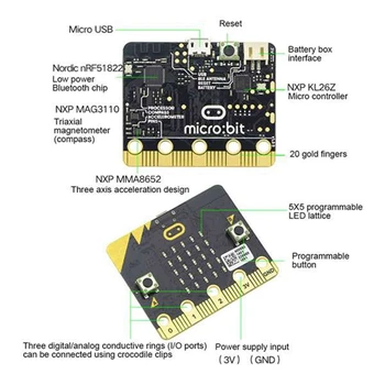 BBC Microbit Başlamak Seti Mikro:Akrilik Koruyucu Kabuk İle Bit BBC DIY Programlanabilir Öğrenme Geliştirme Kurulu Git 4
