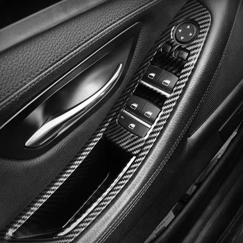 Araba iç kol-BMW F10 F11 5 Serisi Kapı Paneli Çekme Kapağı Trim Karbon Fiber Tutucu Kol Dayama gidon Çekme Taşıyıcı