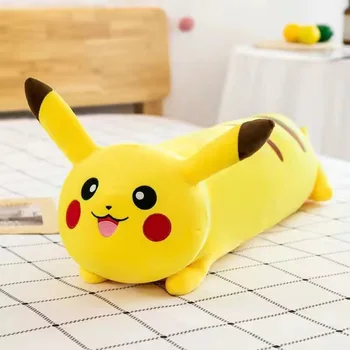 60-140cm Pokemon Pikachu peluş oyuncaklar Kawaii Anime Uzun Pikachu Peluş Bebek Yumuşak Dolması Karikatür Yastık doğum günü hediyesi Çocuk İçin