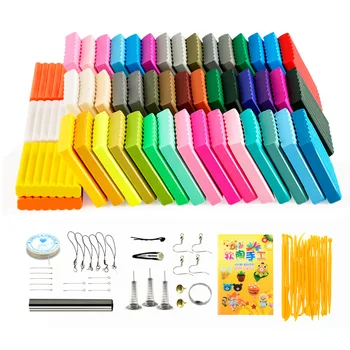 24/36/50 Renkler Polimer Kil Fimo DIY Yumuşak Kil Seti Kalıplama Zanaat Fırın Fırında Kil Blokları Montessori Erken Eğitim Oyuncak Çocuklar İçin 1