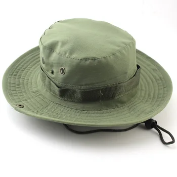 Erkek Kadın Spor Boonie Yıkanmış Pamuk Dimi Çene Kordon Askeri Kamuflaj Avcılık Şapka Seyahat güneşlikli kep Kova Tarzı Balıkçı Şapka