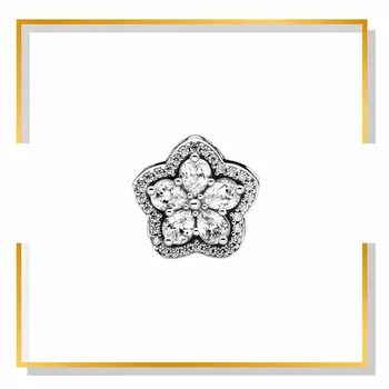 Yeni 925 Ayar Gümüş Kar Tanesi Charm noel hediyesi Charms Boncuk Pandora plata de ley 925 Orijinal diy bilezik Takı 1
