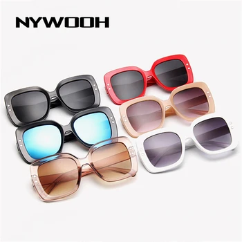 NYWOOH Boy Güneş Kadınlar Lüks Şeffaf Degrade güneş gözlüğü Büyük Çerçeve Vintage Gözlük UV400 Gözlük Bayan için