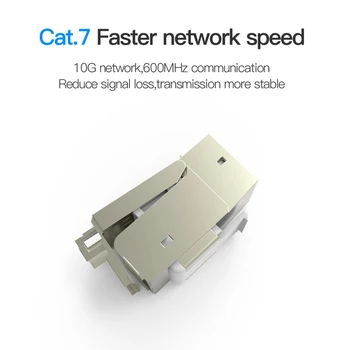 Mukavele Cat7 Ethernet Konektörü RJ45 Modüler Ethernet Kablosu Kafa Fiş Altın kaplama Kedi 7 Kalkan Ağ Bağlantısı Lan Kablosu için