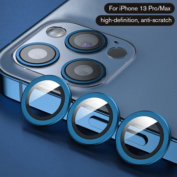 3 adet Kamera Lens Koruyucu iPhone 13 Pro / Max Metal Koruma Halkası Temperli Cam Filmi Koruyucu Kapak Telefon Aksesuarı 1