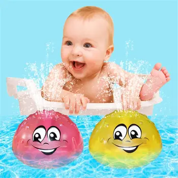 Bebek Oyuncakları Güvenli Plastik Banyo Oyuncakları Sprey Su Hafif Müzik Döndür Topu Çocuk Oyuncakları Bebek Yürümeye Başlayan Banyo Yaz Oyun Su 1