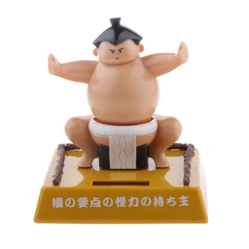 Güneş Enerjisi Bobblehead Oyuncak Figürü Japon Sumo Güreşçisi 0