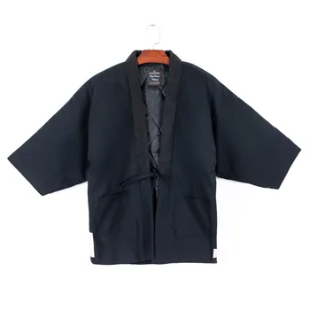 Japon Geleneksel Koi Baskı Kimono Hırka Kalın pamuklu ceket Haori Ceket Dış Giyim Yukata Ev Giysileri Erkekler Gevşek Pijama