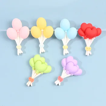 12 adet / grup Küpe Takılar Sevimli Kalp Balon Şeker DIY Reçine Cabochon Takı Kolye Flatback Ev Yapımı Kız Dostluk Hediye