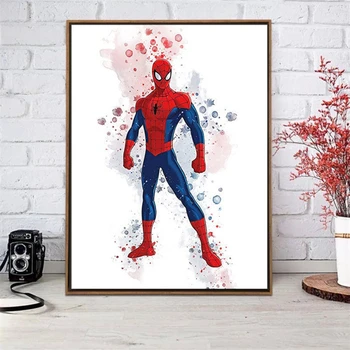 Marvel Süper Kahraman Suluboya Tuval Sanat Boyama Avengers Demir Adam Poster Baskı Duvar sanat resmi Oturma Odası Ev Dekorasyon için