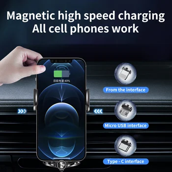 15W Kablosuz Araç Şarj Cihazı Otomatik Sıkma Hızlı Şarj Telefon Tutucu Dağı Araba iPhone 11 Huawei Samsung Akıllı Telefonlar