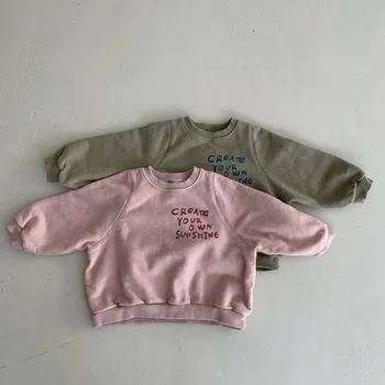 Çocuk Giyim 20222 İlkbahar Sonbahar Kore Tarzı Yeni Moda Gevşek Rahat Mektup Baskılı Uzun Kollu Bebek Giysileri Çocuklar için
