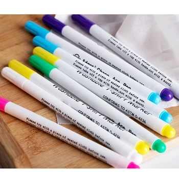 Mix 20 adet Su Silinebilir Kalemler Kaybolan Silinebilir Mürekkep Kumaş işaretleyici kalem ile şeffaf plastik saklama kabı Kapitone Dikiş Aracı 4