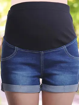 Yaz Analık Kısa Hamile Denim Jean Anne Giyim Gebelik Kot hamile kıyafetleri Göbek Kot Pantolon Gevşek M-XXXL Boyutu