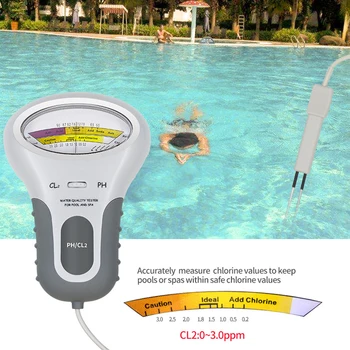 2in1CL2 ve PH klor ölçer Test Cihazı PH test cihazı Artık Klor Su Kalitesi Test Cihazı CL2 Yüzme Havuzu Akvaryum Ölçümü 0