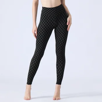 Seksi Tayt Spor Kadın Spor Dama Tahtası Yüksek Bel Yoga Pantolon Dikişsiz Kadın Spor Egzersiz Tayt Kadın Spor Giyim