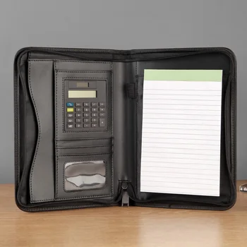 A5 İş padfolio evrak çantası dosya klasörü portföy fermuarlı not defteri yazma pedi defter kart cep hesap makinesi