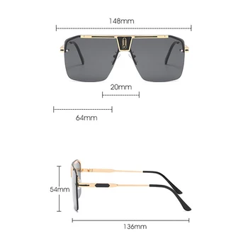 Degrade Kare Güneş Gözlüğü Erkek Kadın Moda Vintage Marka Tasarım Büyük Boy Çerçevesiz güneş gözlüğü Kadın Gözlük UV400