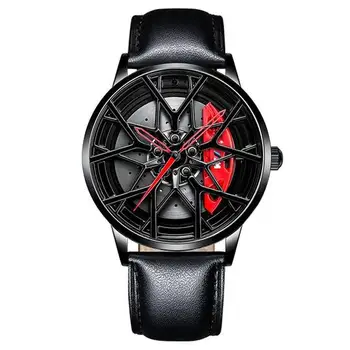 3D Tasarlanmış Moda Yeni Tasarlanmış erkek spor saat için F1 Fan Yarış Otomatik Tekerlek Saatler paslanmaz çelik şerit Kol Saati