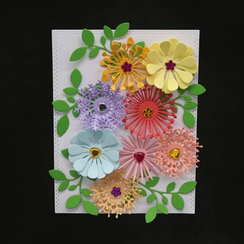 Çiçekler Kesme Ölür Stencil DIY Scrapbooking Kabartma Albümü Kağıt Kartı Zanaat 2
