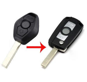 3 Düğmeler Yedek Modifiye Çevirme Katlanır uzaktan anahtar kovanı BMW 3 5 7 SERİSİ Z3 Z4 E38 E39 E46 2 Parça Bıçak 0